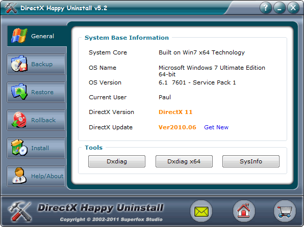 directx happy uninstall registration code
